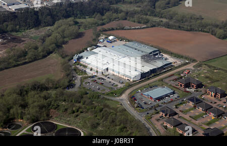 Luftaufnahme des Airbags International Fabrik arbeitet in Cheshire, UK Stockfoto