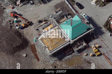 Luftaufnahme von 2 Häuser gebaut, UK Stockfoto