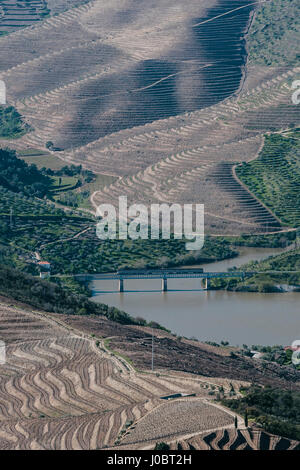 Douro Bahnstrecke im Douro-Tal. Portugal Stockfoto