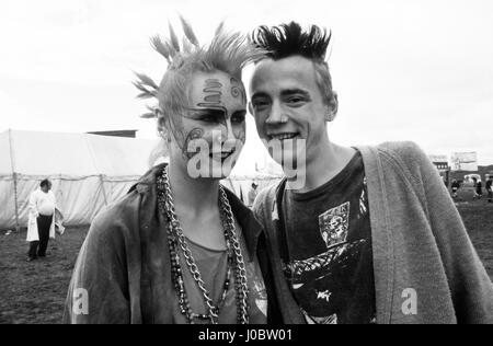 Punk-Jugendliche beim pop Music Festival Großbritannien Uk August 1986 Stockfoto