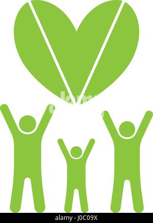 Eco-Familie und Herz Stock Vektor