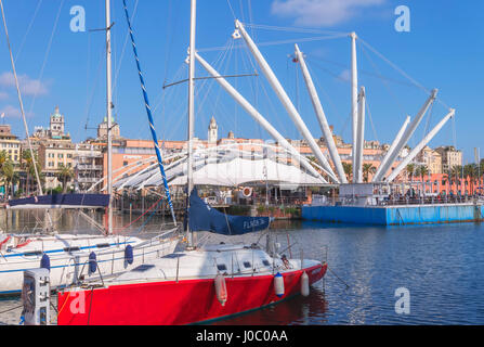 Bigo und Genua Hafen, Genua, Ligurien, Italien Stockfoto