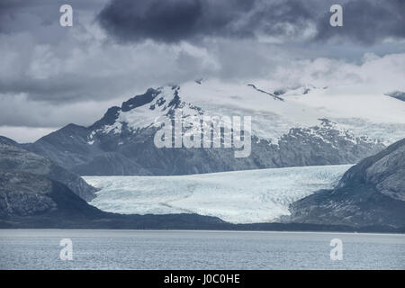 Gletscher im Darwin Gebirgskette, Magellan Straße, Alberto de Agostini Nationalpark, Feuerland, Chile Stockfoto
