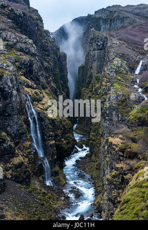 Glymur Wasserfall, Island, Polarregionen Stockfoto