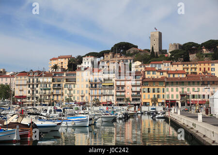 Hafen, Le Suquet, Old Town, Cannes, Alpes Maritimes, Cote d ' Azur, Provence, Côte d ' Azur, Frankreich, mediterran Stockfoto