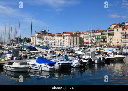 Hafen, Le Suquet, Old Town, Cannes, Alpes Maritimes, Cote d ' Azur, Provence, Côte d ' Azur, Frankreich, mediterran Stockfoto