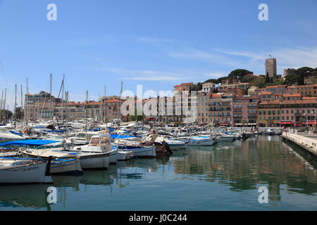 Hafen, Le Suquet, Old Town, Cannes, Alpes Maritimes, Cote d ' Azur, Provence, Côte d ' Azur, Frankreich, mediterran Stockfoto