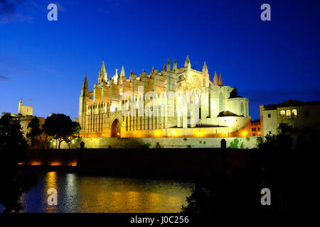 La Seu, die Kathedrale von Santa Maria di Palma, Mallorca, Balearen, Spanien Stockfoto