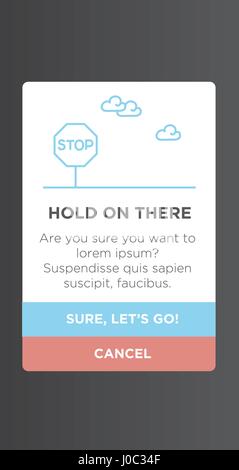Modale Fenster für Mobile UI & UX-interface und Design erleben Stock Vektor
