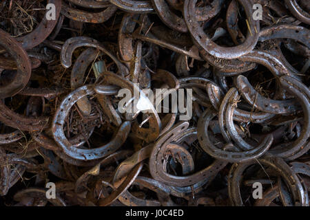 Full-Frame-Bild von Hufeisen Stockfoto