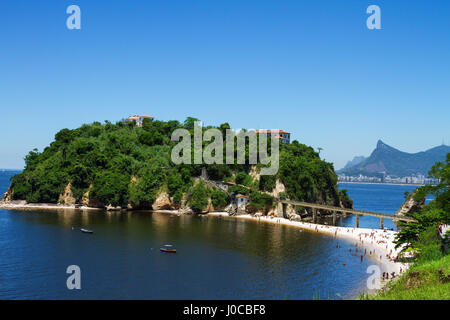 Boa Viagem Insel in Niterói, Rio De Janeiro. Stockfoto