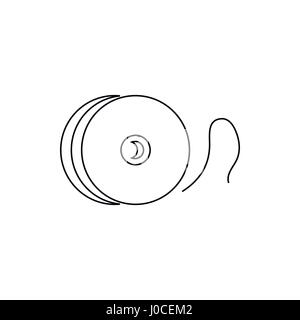Reel mit Fischen Liniensymbol, Umriss-Stil Stock Vektor