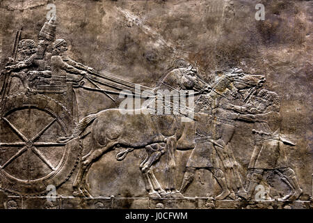 Die königliche Löwen jagen König Assurbanipals aus Nord-Palast von Ninive 645-635 v. Chr. Mesopotamien Irak Assyrien (König Assurbanipal oder Ashshurbanipal, Sohn von Esarhaddon und der letzte starke König des neuassyrischen Reiches (934 – 609 v. Chr.) Details Stockfoto