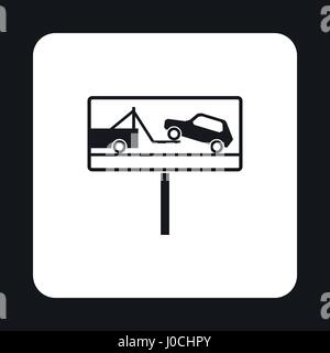 Zeichen-Evakuierung von Autos zu beschlagnahmen Hof-Symbol Stock Vektor