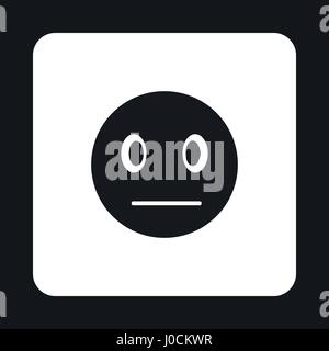 Verdächtige Emoticon-Symbol, einfachen Stil Stock Vektor