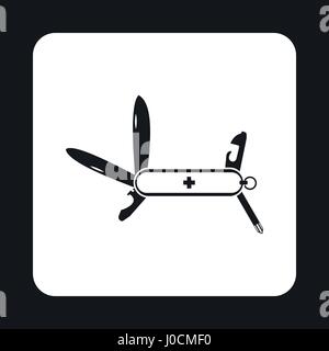 Multifunktionale Tasche Messer Symbol, einfachen Stil Stock Vektor