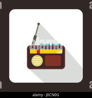 Radio-Werbe-Ikone, flachen Stil Stock Vektor