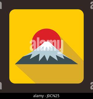 Der Heilige Berg Fuji, Japan Symbol flach Stil Stock Vektor