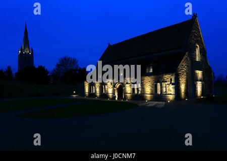 Oakham Castle in der Nacht, Marktgemeinde Oakham, Rutland County, England, Großbritannien; UK Stockfoto