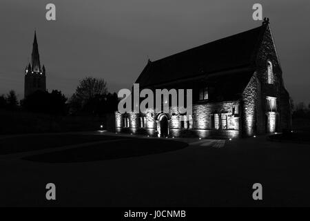 Oakham Castle in der Nacht, Marktgemeinde Oakham, Rutland County, England, Großbritannien; UK Stockfoto