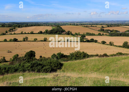 Sommer-Blick über Burrough Hill Eisenzeit Burgberg, in der Nähe von Melton Mowbray, Leicestershire, England; UK Stockfoto