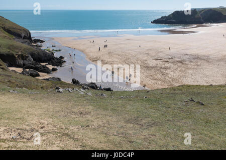 Broadhaven Beach, Bosherston in Pembrokeshire, Wales Stockfoto