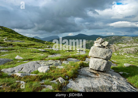 Aghla Beg, Muckish und Dooish aus der östlichen Kamm des Crockfadda, Derryveagh Mountains, County Donegal, Irland Stockfoto