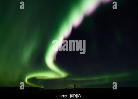 Aurora Borealis vom Hotel Ranga in Südisland Stockfoto