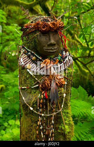 Amanda Statue entlang Amandas Trail, Cape Perpetua Scenic Area, Siuslaw National Forest, Oregon Stockfoto