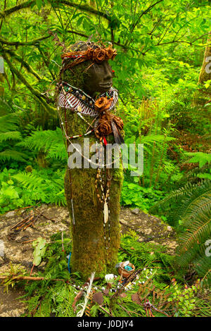 Amanda Statue entlang Amandas Trail, Cape Perpetua Scenic Area, Siuslaw National Forest, Oregon Stockfoto