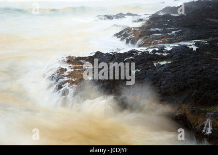 Des Teufels Butterfass entlang unruhige Gewässer Trail, landschaftlich reizvollen Gegend Cape Perpetua, Siuslaw National Forest, Oregon Stockfoto