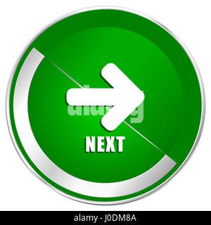 Nächsten Silber metallic Grenze grüne Web-Symbol für mobile apps und Internet. Stockfoto