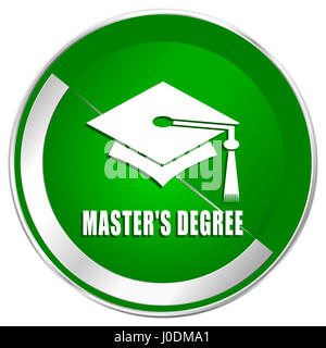 Meister Grad Silber metallic Grenze grüne Web-Symbol für mobile apps und Internet. Stockfoto