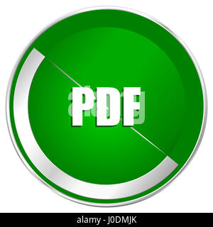 PDF-Silber metallic Grenze grüne Web-Symbol für mobile apps und Internet. Stockfoto