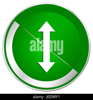 Silber metallic Grenze grüne Web Pfeilsymbol für mobile apps und Internet. Stockfoto