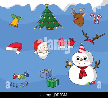 Bunten Weihnachts-icons Stock Vektor