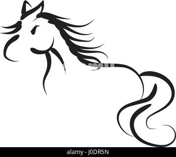 Hand-Zeichnung-Pferd Illustration Stock Vektor