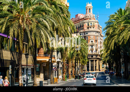 VALENCIA, Spanien - 27. Juli 2016: Gegründet im Jahr 1900 Bank von Valencia (Banco de Valencia) ist die sechste Bank in Spanien und hat seinen Sitz in der Innenstadt von Stockfoto