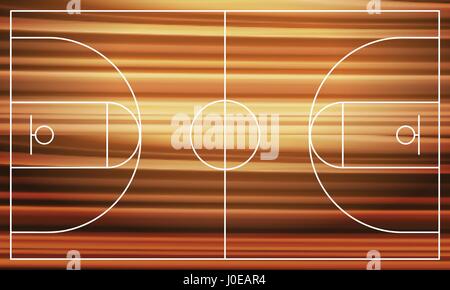 Hölzerne Basketballplatz. Vektor-illustration Stock Vektor