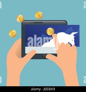 Bull Wall-Street-Technologie online Stock Vektor