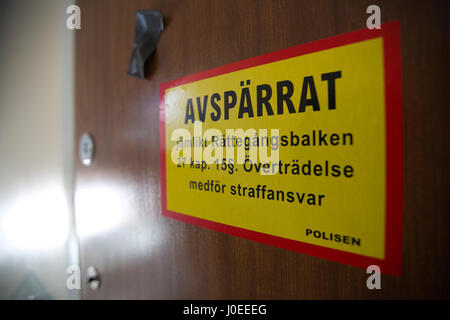 Das Versteck in der Wohnung 9 Angsholmnsgand Immobilien in Vårberg, südwestlich von Stockholm dachte das Versteck der Usbekistan terroristischen Rakhmat Akilov. Stockfoto