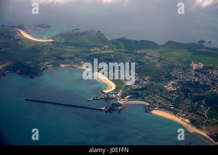 Auf den Kanalinseln Alderney ist eine britische Krone Abhängigkeit. Es ist 3 Meilen lang und 1 ¹⁄₂ Meilen breit. Es ist die drittgrößte Insel Stockfoto