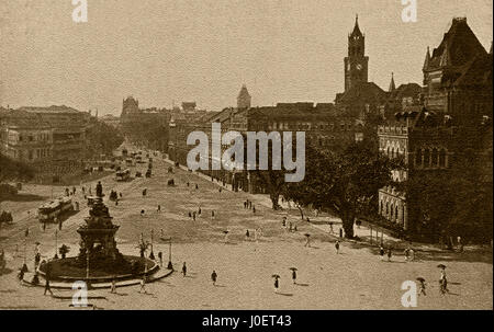 Jahrgang 1900 s Foto von Flora Brunnen, Esplanade Road, Mumbai, Maharashtra, Indien, Asien Stockfoto