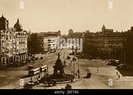 Jahrgang 1900 s Foto von Flora Brunnen, Esplanade Road, Mumbai, Maharashtra, Indien, Asien Stockfoto