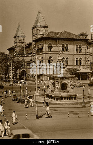 Vintage Foto von Flora Brunnen, Mumbai, Maharashtra, Indien, Asien Stockfoto