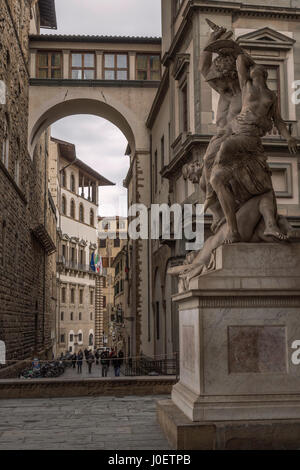Streetview in der Nähe von den Uffizien in Florenz, Italien Stockfoto