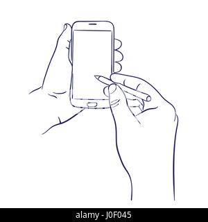 Smartphone-Steuerung mit stylus Stock Vektor