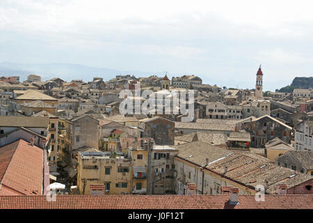 Panoramablick über die Stadt Korfu, Griechenland Stockfoto