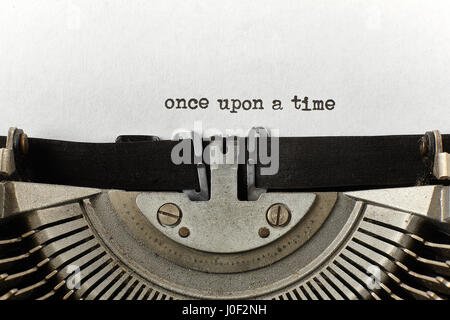 einmal eingegebenen Wörter auf einer Vintage Schreibmaschine Stockfoto
