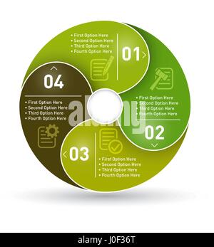 Kreis-Infografiken mit vier option Stock Vektor